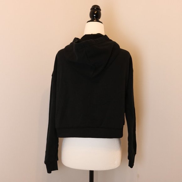 Embroidered "hell was boring" Cropped Hooodie - Picture 3 of 9